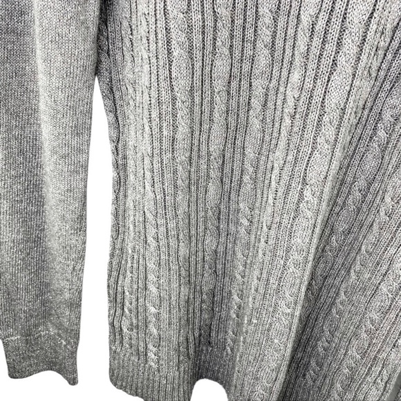 Banana Republic Silver with Metallic Tread & Front Cable Knit Sweater. Size M - Picture 6 of 8
